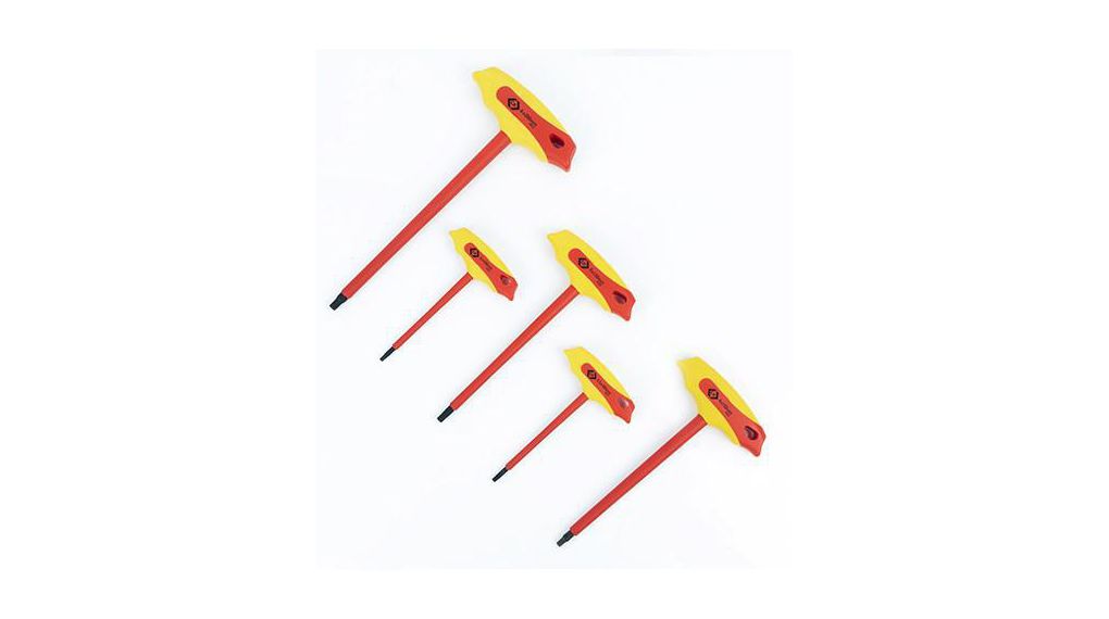 VDE T-Handle Hexagon Key Set, 5 Pieces
